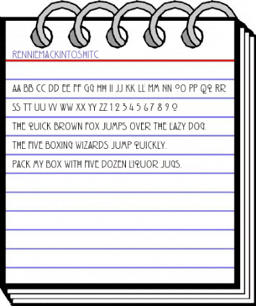 RennieMackintoshITC Regular animated font preview