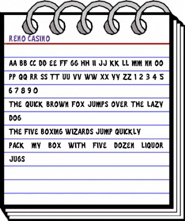 Reno Casino Regular animated font preview