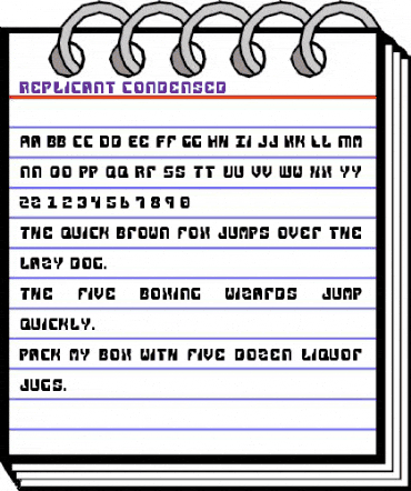 Replicant Condensed Condensed animated font preview
