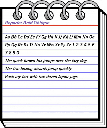 Reporter Bold Italic animated font preview Reporter Bold Italic animated font preview