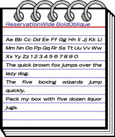 Reservation Wide Bold Oblique animated font preview Reservation Wide Bold Oblique animated font preview