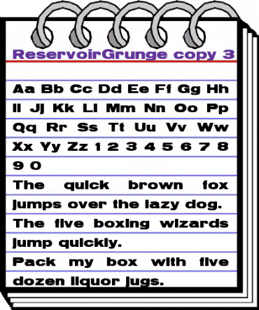 ReservoirGrunge Regular animated font preview