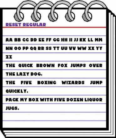 Reset Regular animated font preview