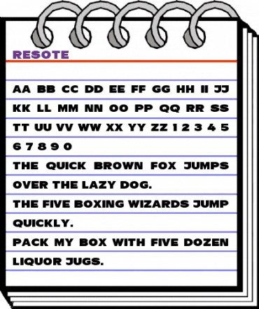 ResotE Regular animated font preview