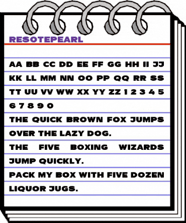 ResotEPearl Regular animated font preview