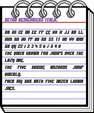 Retro Remembers Italic animated font preview