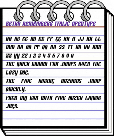 Retro Remembers Italic animated font preview