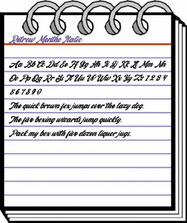 Retrow Mentho Italic animated font preview