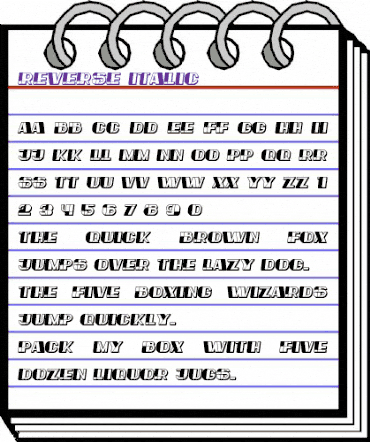 Reverse Italic animated font preview