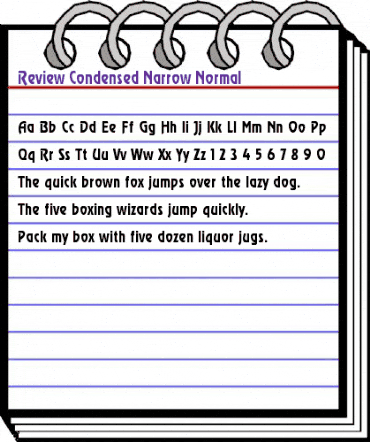 Review Condensed Narrow Normal animated font preview