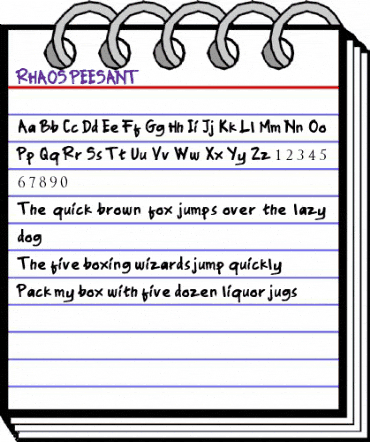 RHAOS PEESANT Regular animated font preview
