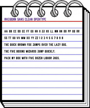 Rheiborn Sans Clean Regular animated font preview