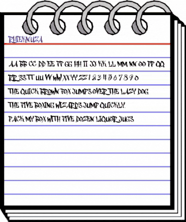 Rhieknuza Regular animated font preview