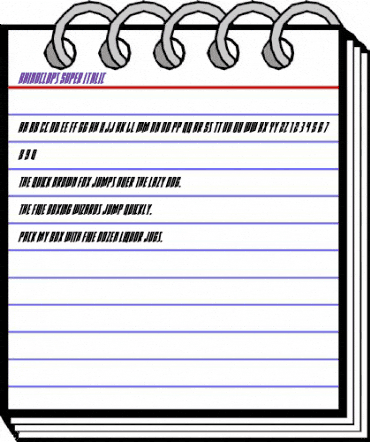 Rhinoclops Super-Italic Regular animated font preview