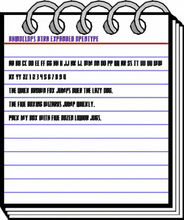 Rhinoclops Xtra-Expanded Regular animated font preview Rhinoclops Xtra-Expanded Regular animated font preview