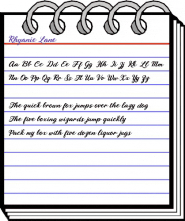 Rhyanie Lane Rhyanie Lane animated font preview