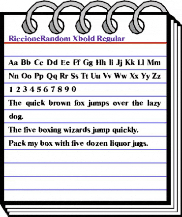 RiccioneRandom-Xbold Regular animated font preview