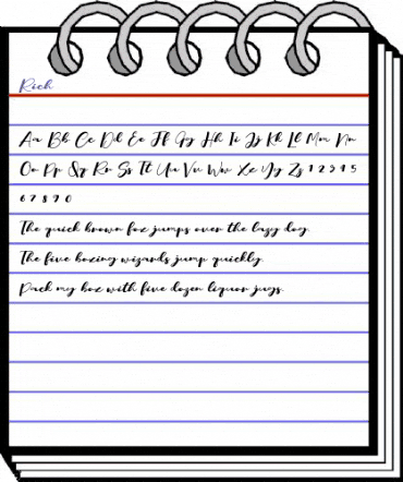 Rich Regular animated font preview