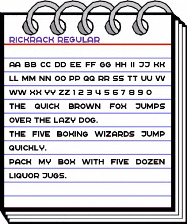 Rickrack Regular animated font preview