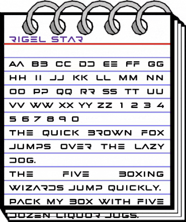 rigel star Regular animated font preview