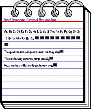 Right Beginning Personal Use animated font preview