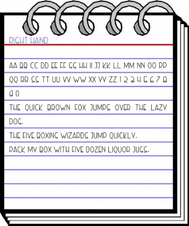 Right Hand Regular animated font preview