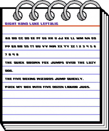 Right Hand Luke Leftalic Italic animated font preview