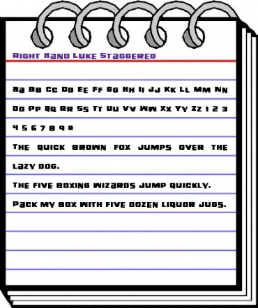 Right Hand Luke Staggered Regular animated font preview