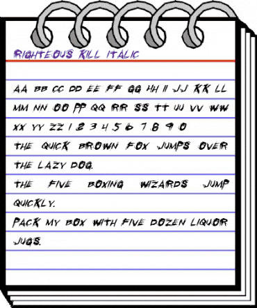 Righteous Kill Italic Italic animated font preview
