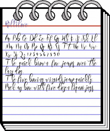 Rillilove Regular animated font preview