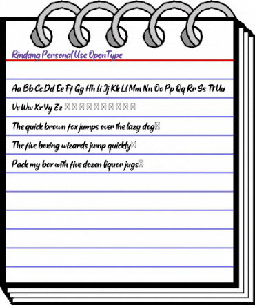 Rindang Personal Use animated font preview