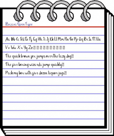 Rinjani Regular animated font preview