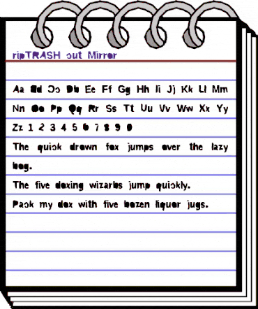 ripTRASHcut Mirror animated font preview