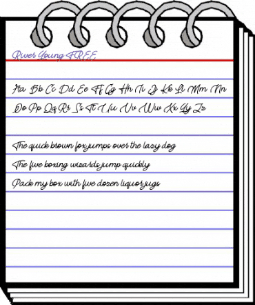 River Young FREE Regular animated font preview