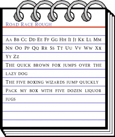 Road Race Free Rough animated font preview