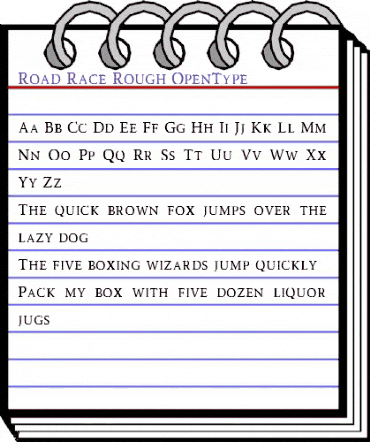 Road Race Free Rough animated font preview