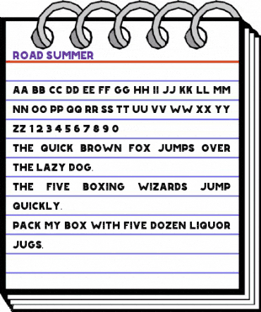 Road Summer Regular animated font preview