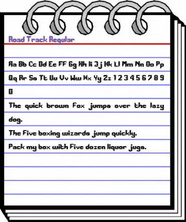 Road Track Regular animated font preview
