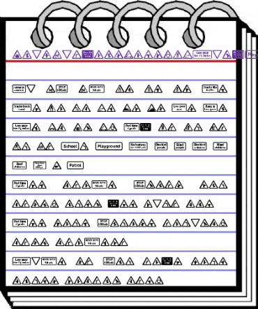Road Caution Signs UK Part 1 Regular animated font preview Road Caution Signs UK Part 1 Regular animated font preview
