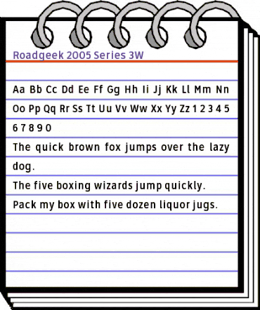 Roadgeek 2005 Series 3W Regular animated font preview