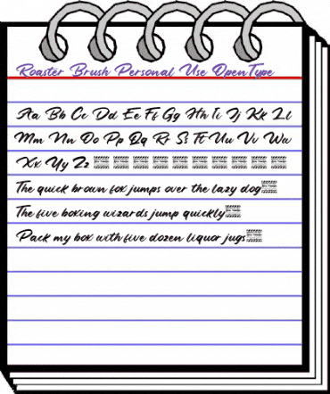 Roaster Brush Personal Use Regular animated font preview