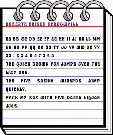 Roberta Raised ShadowFill Regular animated font preview