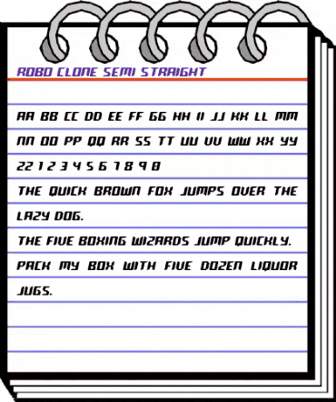 Robo-Clone Semi-Straight Regular animated font preview