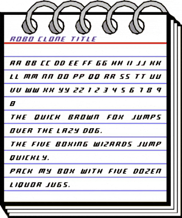 Robo-Clone Title Regular animated font preview