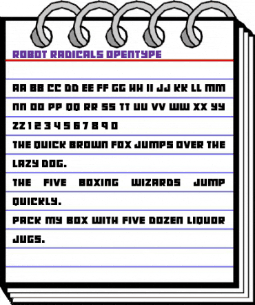 Robot Radicals Regular animated font preview