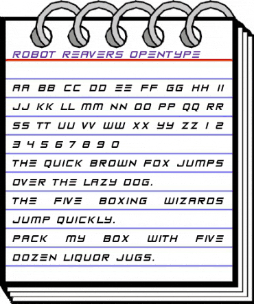 Robot Reavers Regular animated font preview