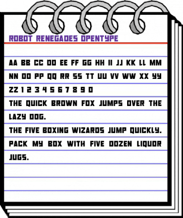 Robot Renegades Regular animated font preview