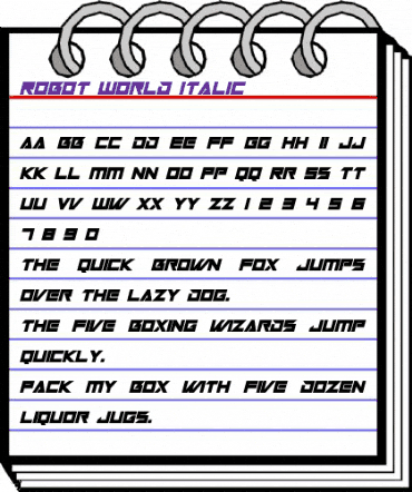 Robot World Italic animated font preview