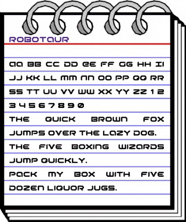 Robotaur Regular animated font preview