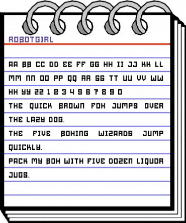 RobotGirl Regular animated font preview